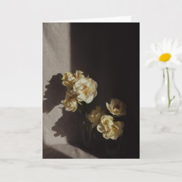 Chiaroscuro Still Life Yellow Tulip Sympathy Kort