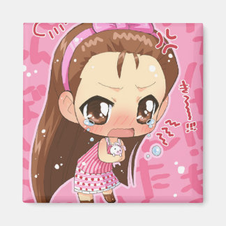 Chibi Anime Girl Button 2 Magnet
