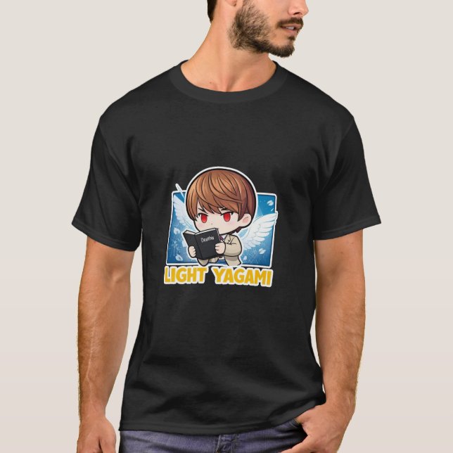 Chibi Anime Justice Inspired Character Illustratio T Shirt (Framsida)