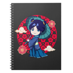 Chibi Anime Kawaii Kimono Anteckningsbok