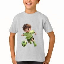 Chibi Anime Pojke Fotbollsspelare Barn T-Shirt