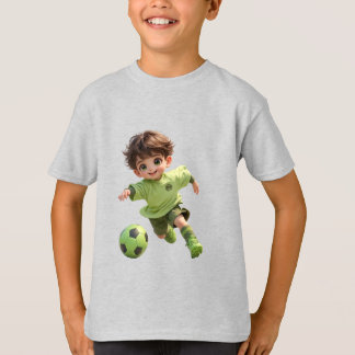 Chibi Anime Pojke Fotbollsspelare Barn T-Shirt
