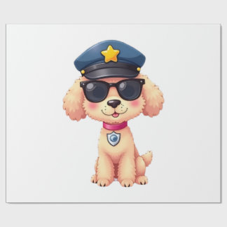 Chibi Anime Police Poodle Dog Presentpapper