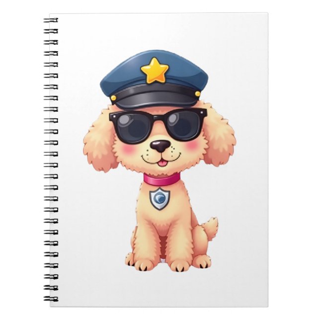 Chibi Anime Police Pudel Hund Anteckningsbok (Framsidan)