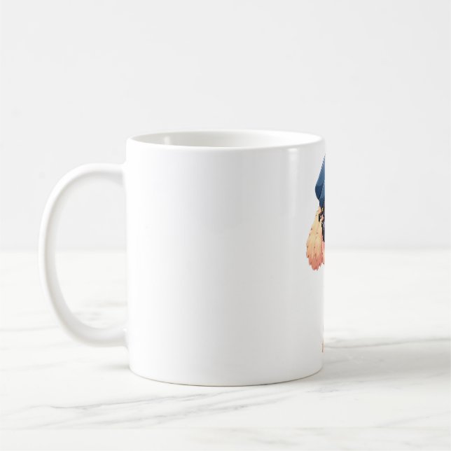 Chibi Anime Police Pudel Hund Kaffemugg (Vänster)