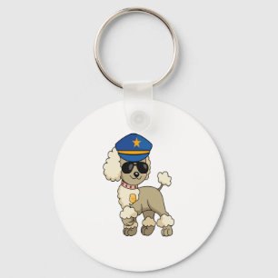 Chibi Anime Police Pudel Hund Nyckelring