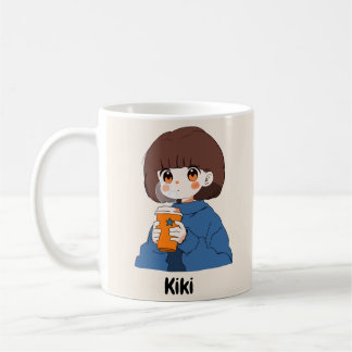Chibi-animerad flicka som dricker kaffe Mugg