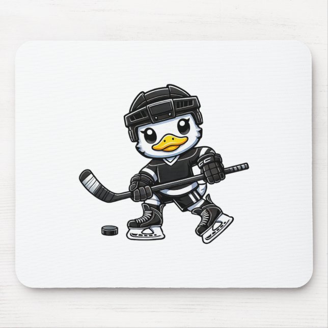Chibi-ankungen spelar ishockey Söt design  Musmatta (Framsidan)