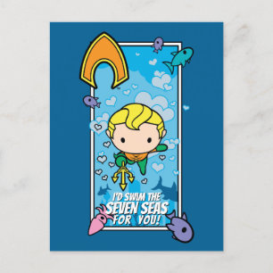 Chibi Aquaman - jag Simmor de sju haven Helg Vykort
