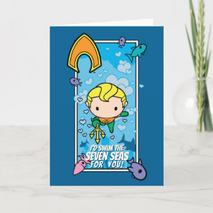Chibi Aquaman - jag Simmor de sju haven Helgkort
