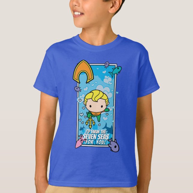 Chibi Aquaman - jag Simmor de sju haven T Shirt (Framsida)