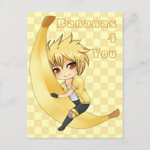 Chibi Banana Pojken Vykort
