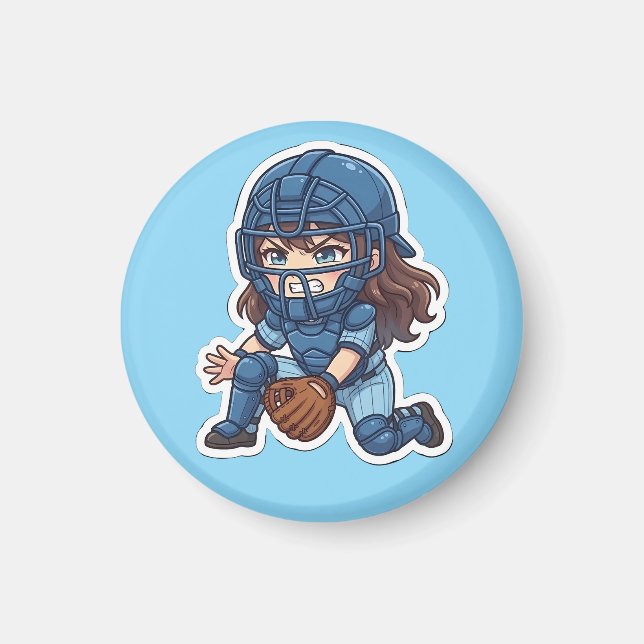 Chibi Baseball 2026 Edition - Catcher Blocking Magnet (Framsidan)