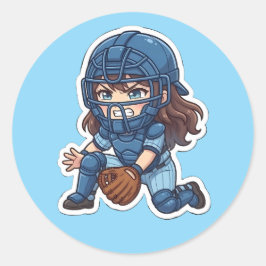 Chibi Baseball 2026 Edition - Catcher Blocking Runt Klistermärke
