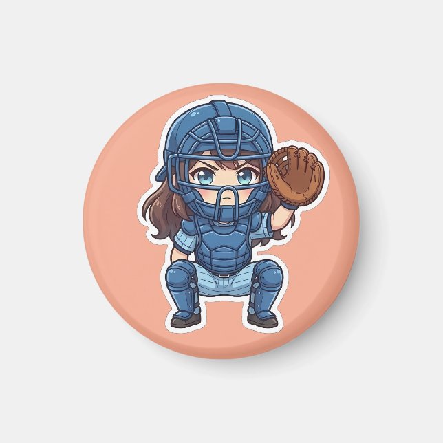 Chibi Baseball 2026 Edition - Catcher Squat Magnet (Framsidan)