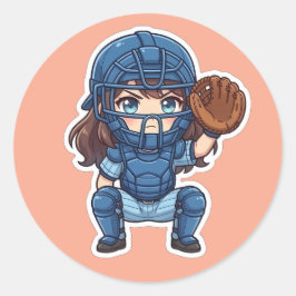 Chibi Baseball 2026 Edition - Catcher Squat Runt Klistermärke
