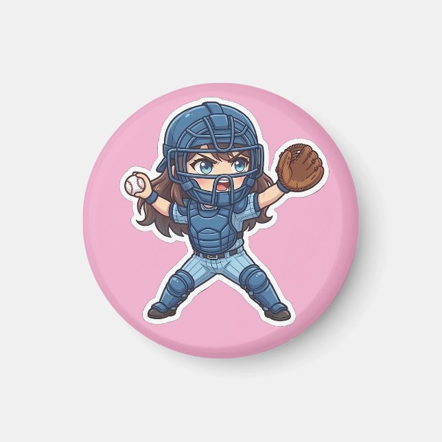 Chibi Baseball 2026 Edition - Catcher Throw-down Magnet (Framsidan)