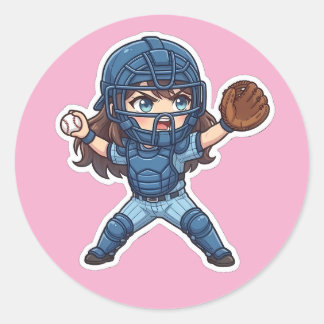 Chibi Baseball 2026 Edition - Catcher Throw-down Runt Klistermärke