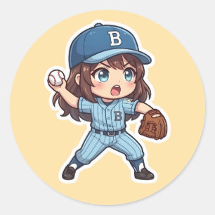 Chibi Baseball 2026 Edition - Pitcher Stride Runt Klistermärke
