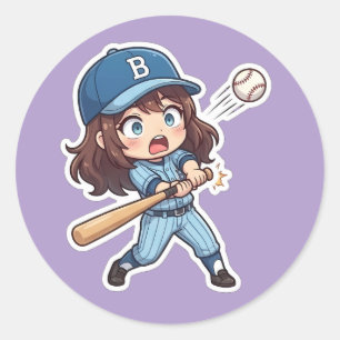Chibi Baseball 2026 Edition - Slagmannen Buntspel Runt Klistermärke