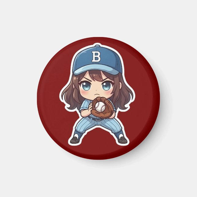 Chibi Baseball Edition - Beredskapställning Magnet (Framsidan)