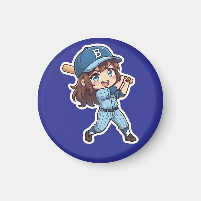 Chibi Baseball Edition - Kraftsving Magnet (Framsidan)