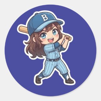 Chibi Baseball Edition - Kraftsving Runt Klistermärke