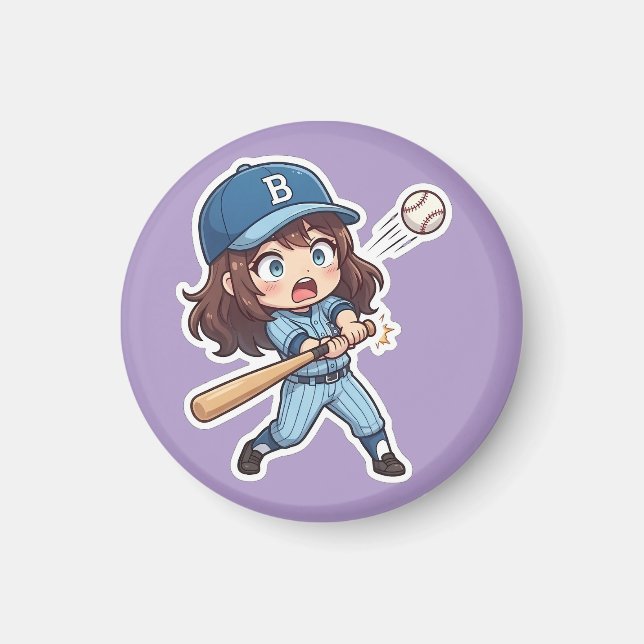 Chibi Baseball Edition - Slagmannen Offensivspel Magnet (Framsidan)