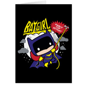Chibi Batgirl Redo Action Hälsningskort