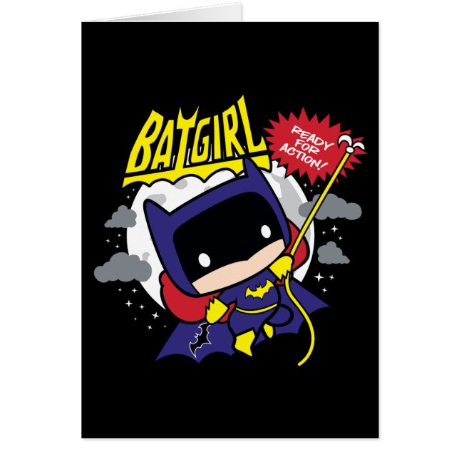Chibi Batgirl Redo Action Hälsningskort (Framsidan)