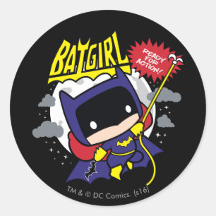 Chibi Batgirl Redo Action Runt Klistermärke