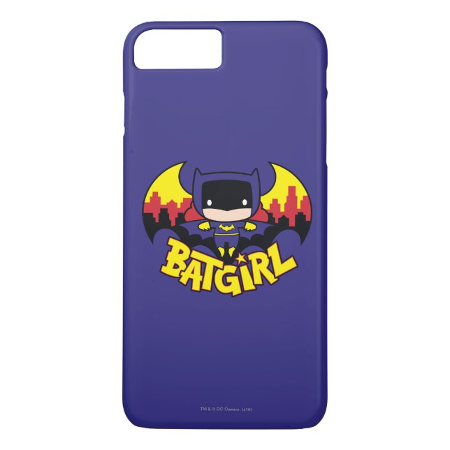 Chibi Batgirl with Gotham Skyline & Logotyp Case-Mate iPhone Skal (Baksida)