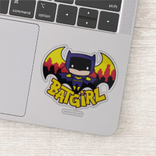Chibi Batgirl with Gotham Skyline & Logotyp Klistermärken