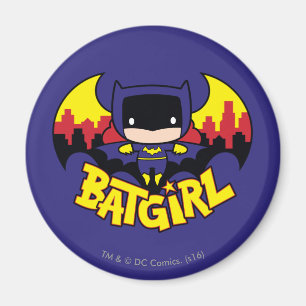 Chibi Batgirl with Gotham Skyline & Logotyp Magnet