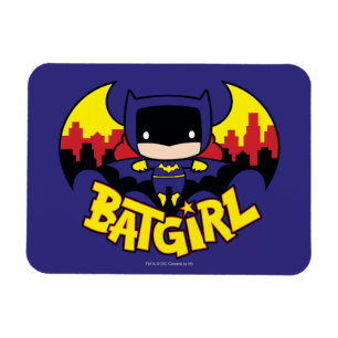 Chibi Batgirl with Gotham Skyline & Logotyp Magnet