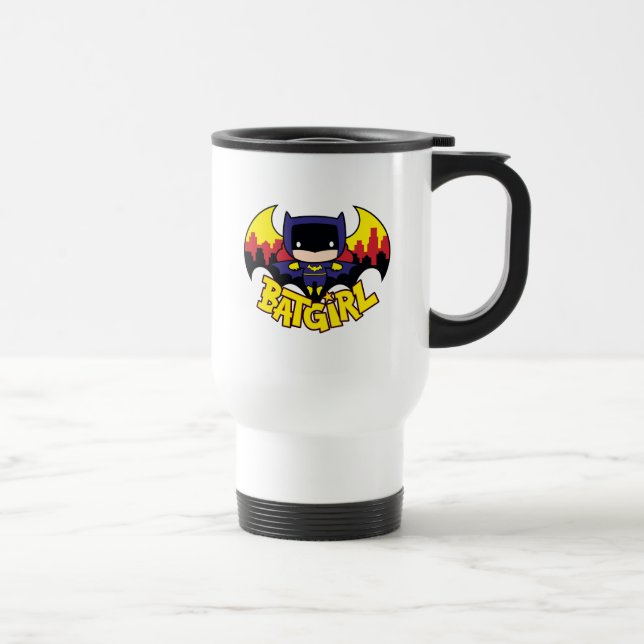 Chibi Batgirl with Gotham Skyline & Logotyp Resemugg (Höger)