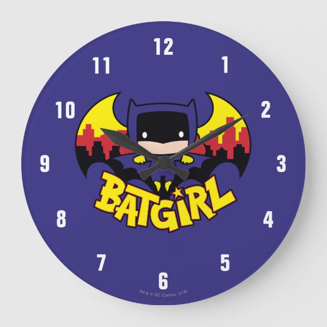 Chibi Batgirl with Gotham Skyline & Logotyp Stor Klocka (Framsida)