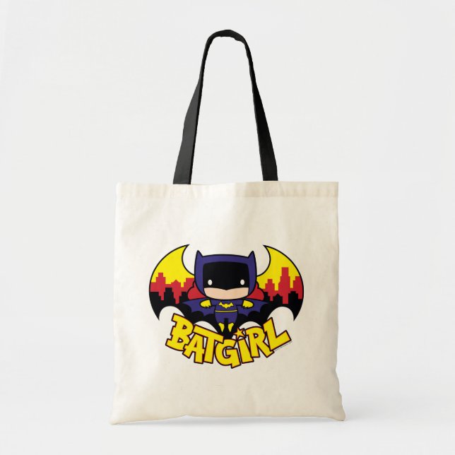 Chibi Batgirl with Gotham Skyline & Logotyp Tygkasse (Framsidan)