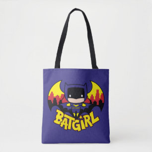 Chibi Batgirl with Gotham Skyline & Logotyp Tygkasse