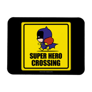 Chibi Batkvinna Toppen Hero Crossing Sign Magnet