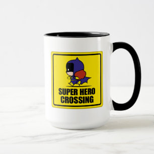 Chibi Batkvinna Toppen Hero Crossing Sign Mugg
