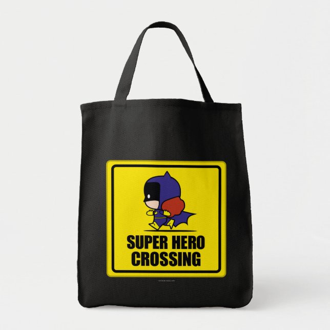 Chibi Batkvinna Toppen Hero Crossing Sign Tygkasse (Framsidan)