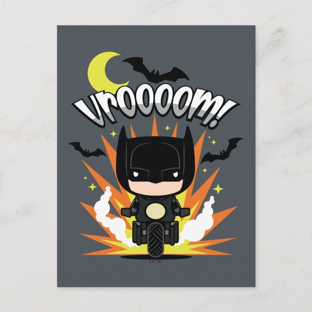 Chibi Batman Batcle Vykort (Framsida)