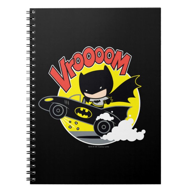Chibi Batman i Batmobile Anteckningsbok (Framsidan)