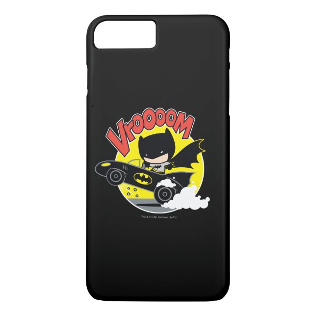 Chibi Batman i Batmobile Case-Mate iPhone Skal (Baksida)
