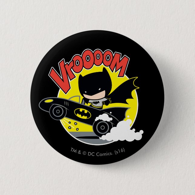Chibi Batman i Batmobile Knapp (Framsida)