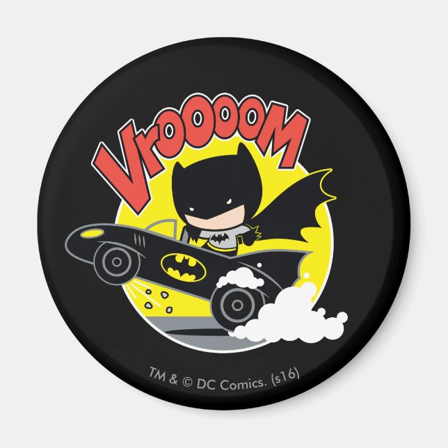 Chibi Batman i Batmobile Magnet (Framsidan)