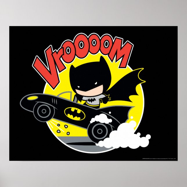 Chibi Batman i Batmobile Poster (Framsidan)