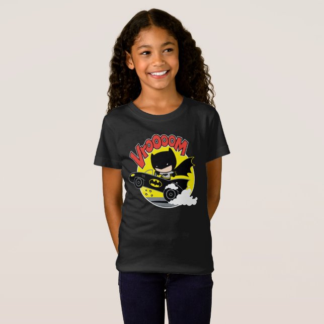 Chibi Batman i Batmobile Tee (Hel framsida)