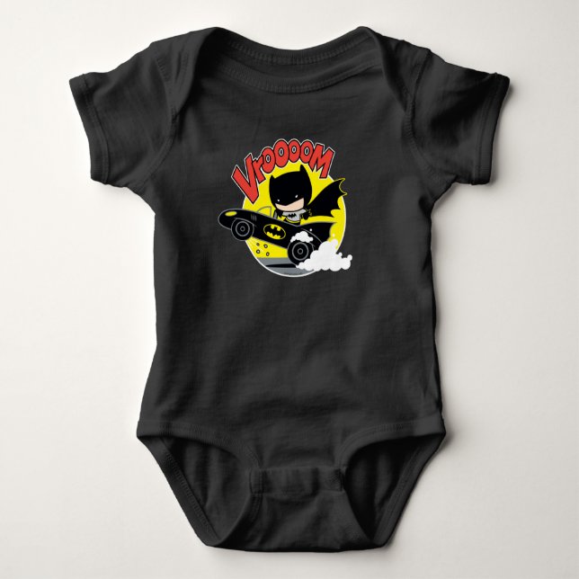 Chibi Batman i Batmobile Tee Shirt (Framsida)